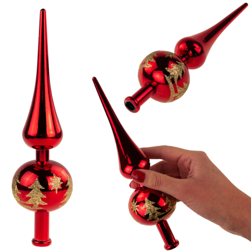 TG44026-3 CHOCOLINA TOP HAPPY TUBE ROTE Kugel UNLACKED DROKE Christbaumschmuck