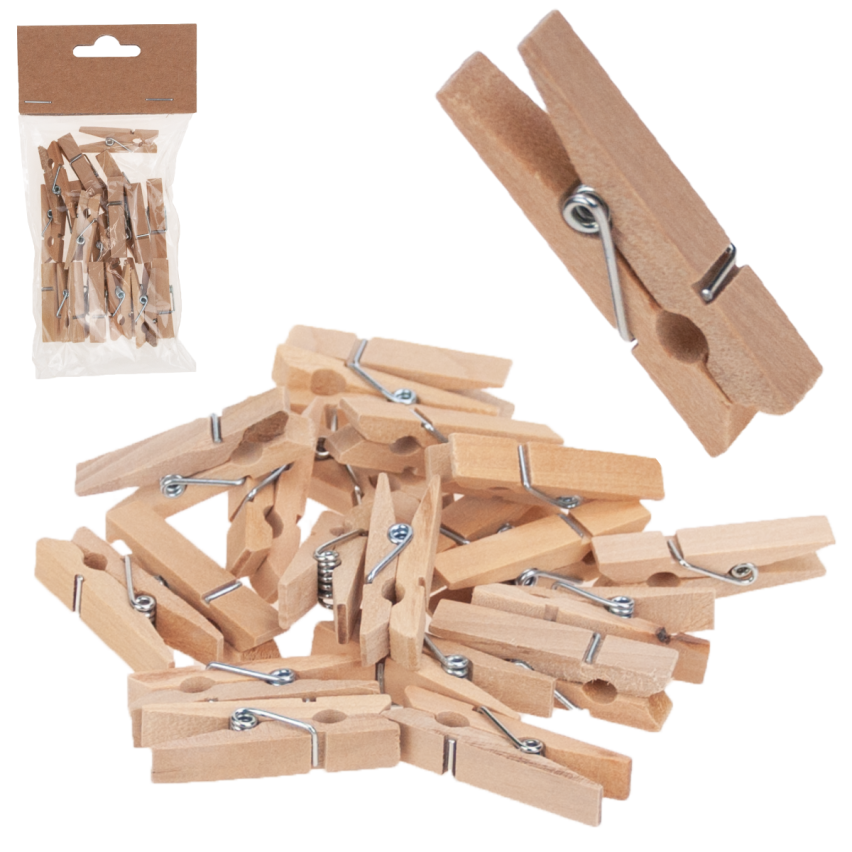 TG54936 Mini-Clips aus Holz zur Dekoration 20 PU