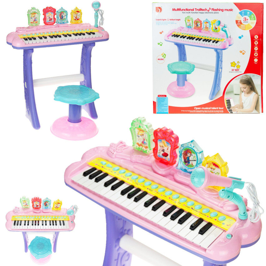 TG55491-1 KINDER-KEYBOARD ORGEL PIANO MIT TABLET UND MIKROFON rosa