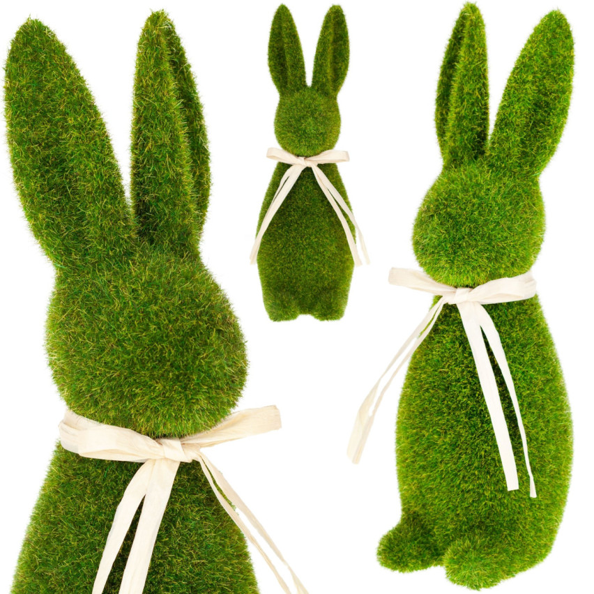 TG55598 beflockter Osterhase aus Wildleder 30cm