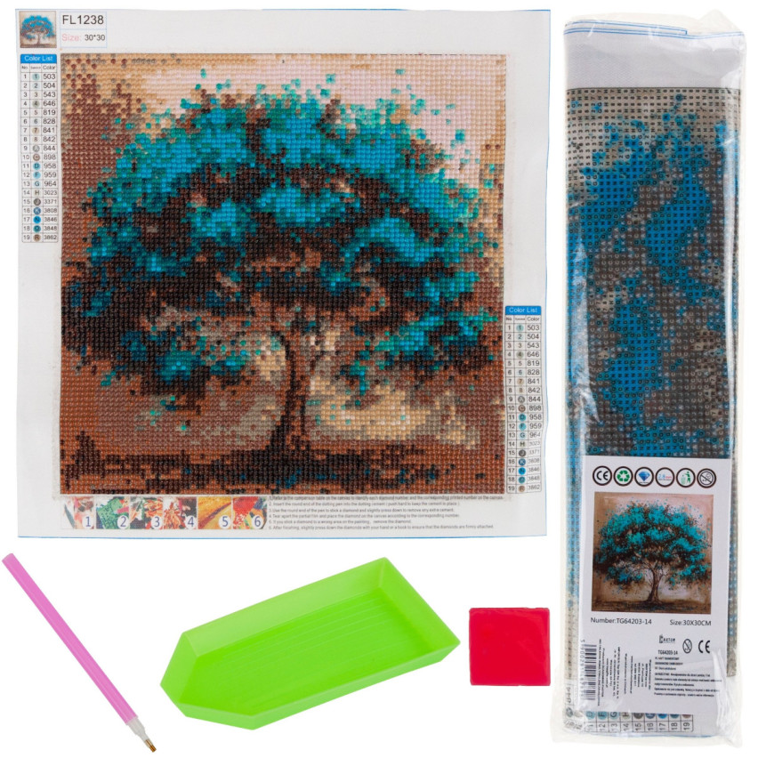 TG64203-14 DIAMOND EMBROiderie Diamond Painting Diamond Tree Mosaic BLUE 5D