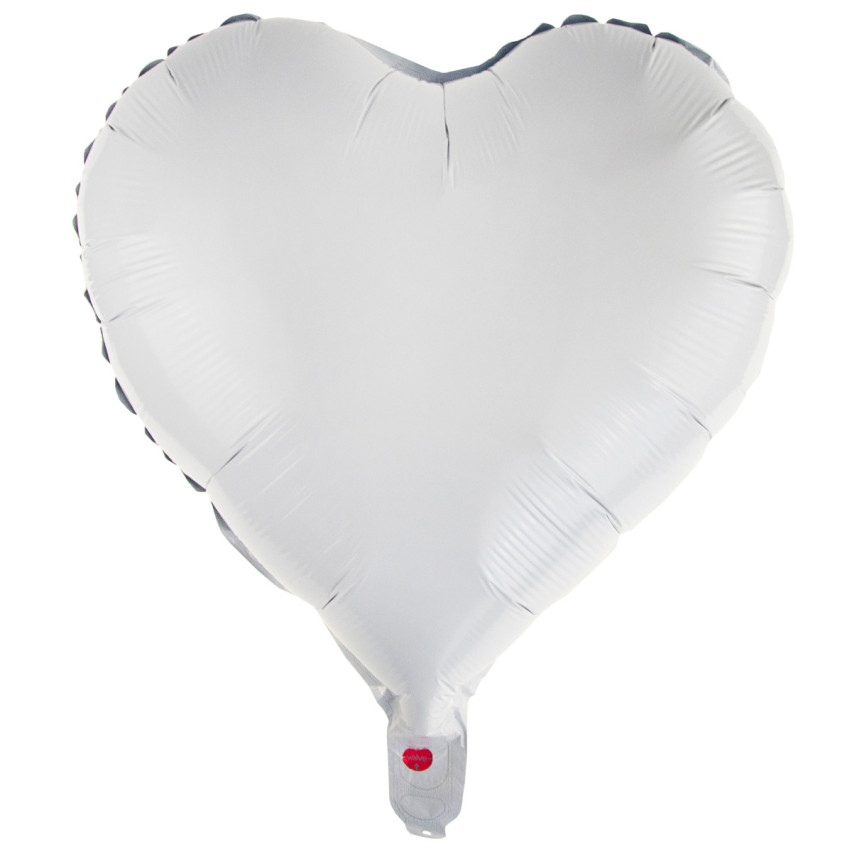 TG66235-1 FOLIENBALLON HERZ WEISS FÜR HELIUM VALENTINSTAG