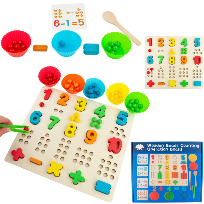 TG67012 MONTESSORI DŘEVĚNÉ PUZZLE MATEMATICKÉ UČENÍ