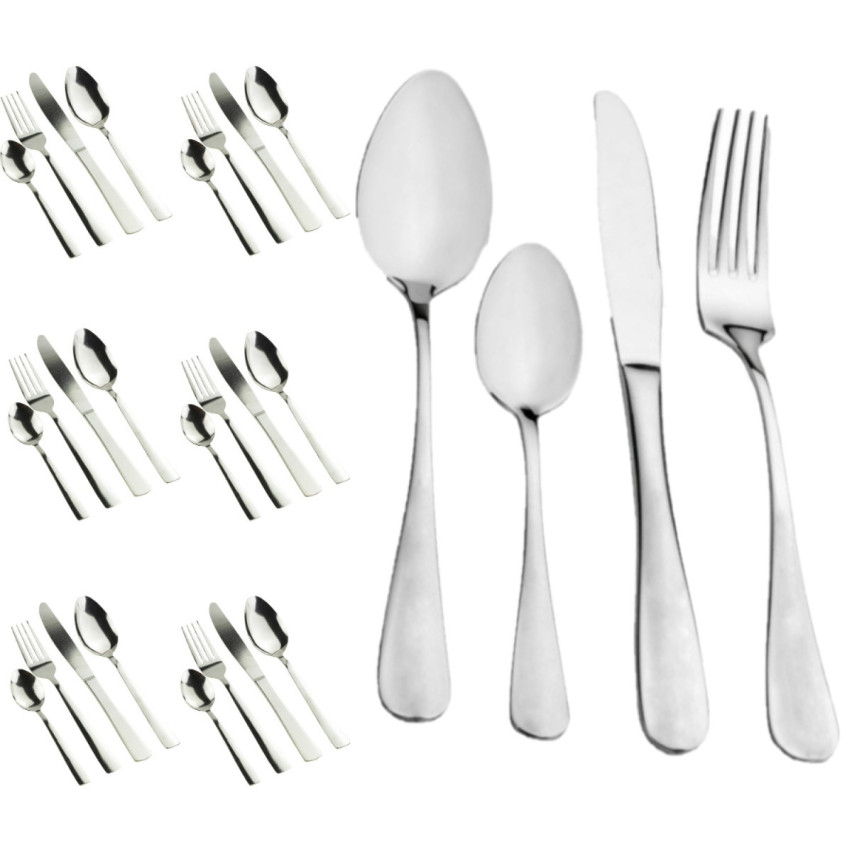 TG67251 BESTECK SET 6 PERSONEN DINNER SET 24 TEILE BESTECK IN STAHL