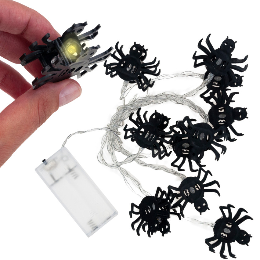 TG73004 LICHTER SPINNEN 10 LED LICHT GIRLANDE HALLOWEEN DEKORATIONEN GESPENSTISCH