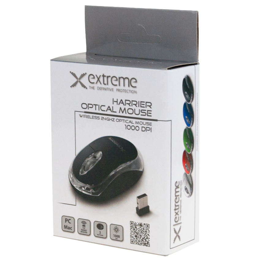 XM105K EXTREME MOUSE WIRELESS 2.4GHZ 3D OPTICAL USB HARRIER BLACK