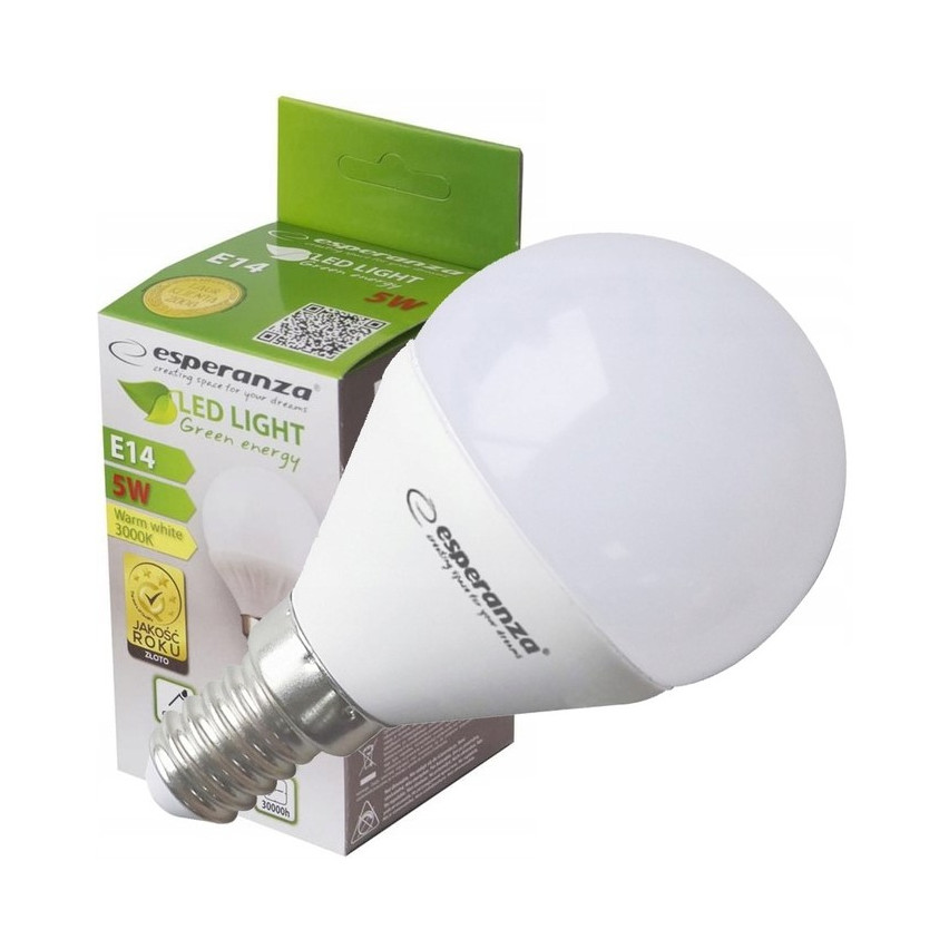 ELL151 LED žárovka G45 E14 5W = 40w COOL WHITE žárovka ENERGETICKÁ ÚSPORNOST