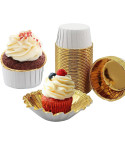 TG80292-5 ZLATÉ MUFFINOVÉ FORMY Zlaté formy na cupcake 50ks