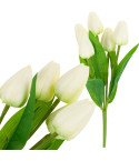 CV31225-1 KYTICE TULIPÁNŮ KRÁSNÁ JAKO ŽIVÉ TULIPÁNY BÍLÉ KVĚTY ECRU X5
