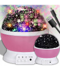 TG56632-2 NACHTLICHT HIMMEL STERN PROJEKTOR ROTIEREND 360 ROSA