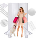 TG64367 zástěna s magnetem na dveře 80/90/100 x 210/220cm BÍLÁ