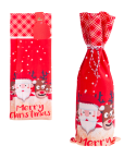 TG78760 POKROWIEC NA BUTELKĘ WORECZEK OPAKOWANIE ETUI ŚWIĄTECZNE MIKOŁAJKI
