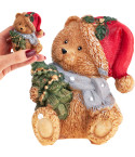 TG79572-1 Polyresin bowl, Christmas ornament, teddy bear figurine, St. Nicholas Day